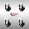 Service Caster 3 Inch 316SS Soft Rubber Wheel Swivel Bolt Hole Caster Set SCC-SS316BH20S314-SRS-4 - alternate 4
